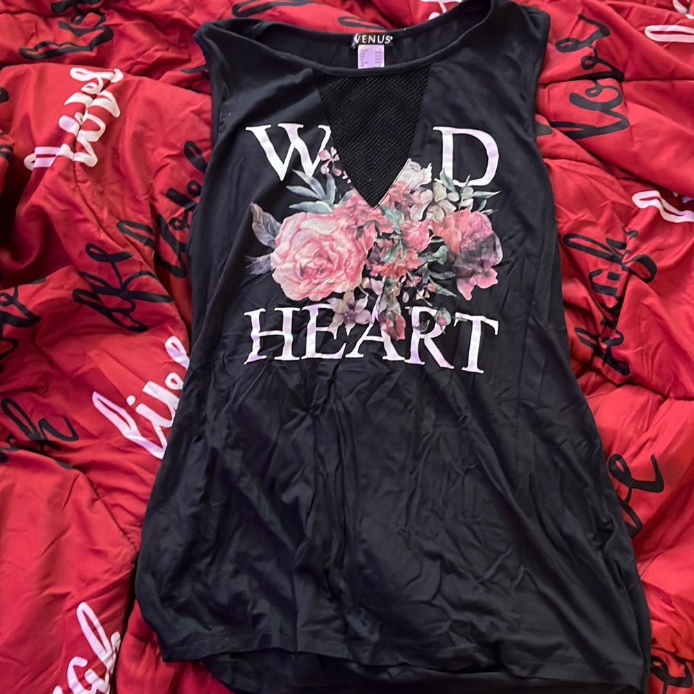 A trendy tank top with roses